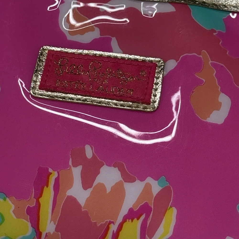 Lily Pulitzer for Estée Lauder Large Floral PVC Cosmetic or Makeup Bag